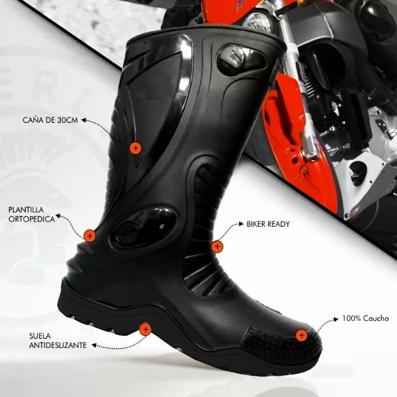Botas Moto Dakar Caucho 100% Impermeables – Moto Store