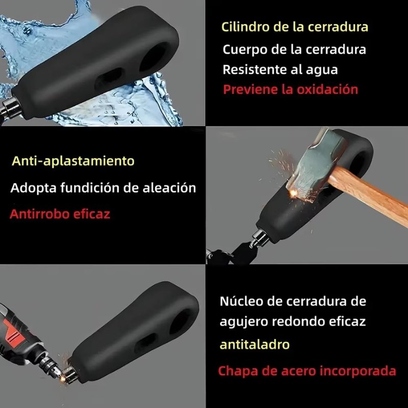 Candado Freno Manillar Moto Con Alarma