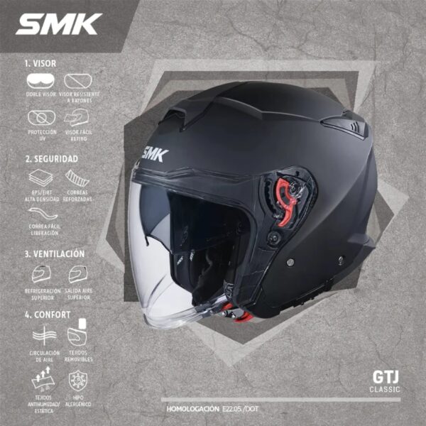Casco Smk Open Face GTJ-S01 MA200