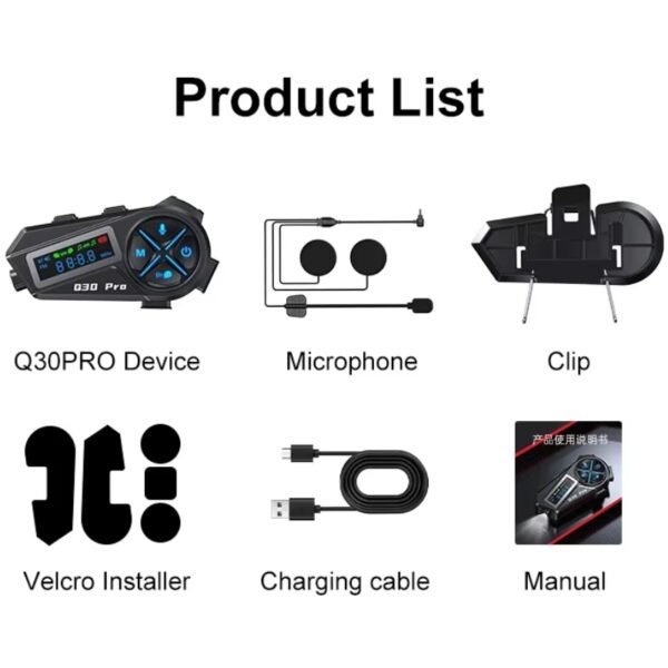 Intercomunicador Q30 Pro Radio Fm