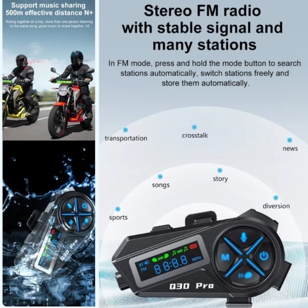 Intercomunicador Q30 Pro Radio Fm