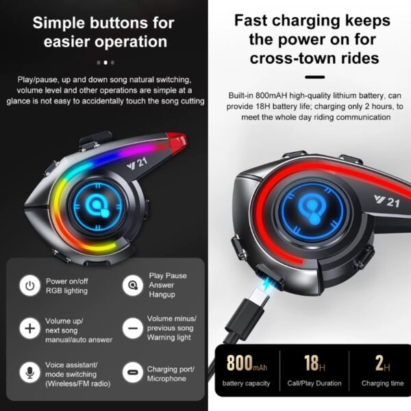 Intercomunicador Y21 Bluetooth