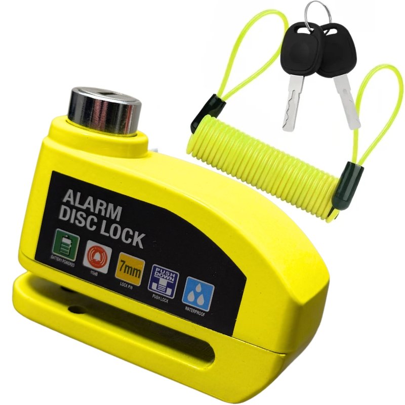 Candado Freno De Disco Con Alarma Premium + Guaya Recordatorio