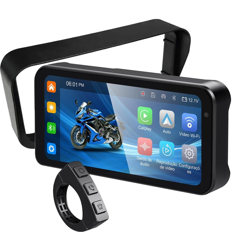 Pantalla inteligente de 6.25 pulgadas para moto con Apple CarPlay, Android Auto inalámbrico y control de manillar