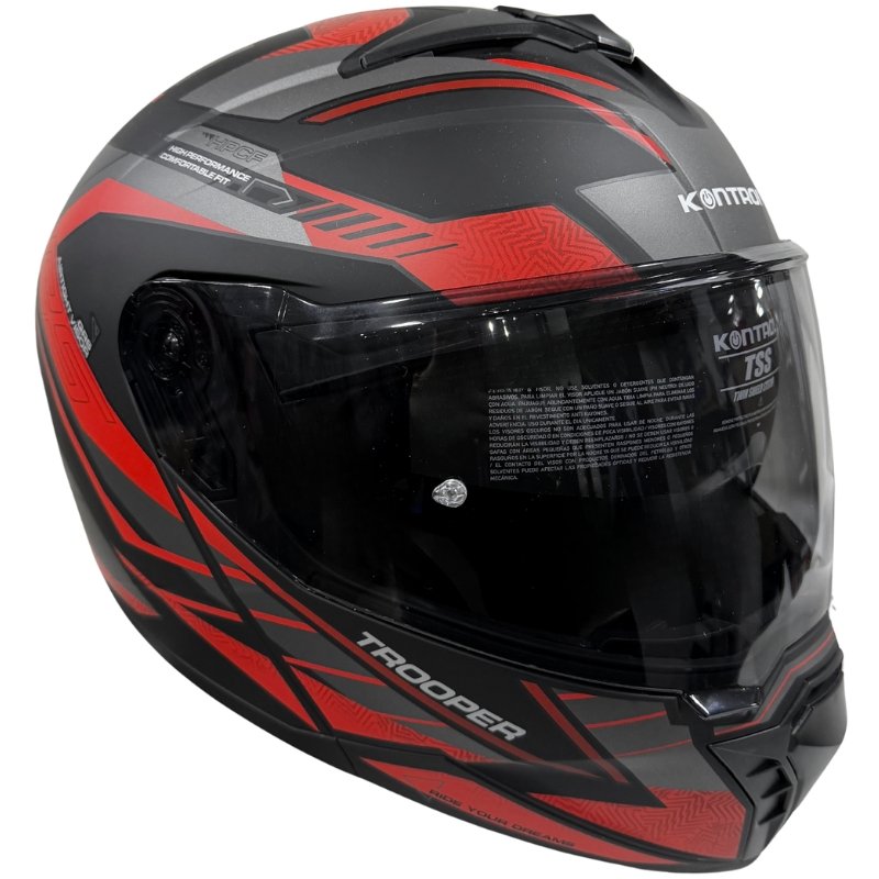 Casco Abatible Kontrol Trooper Sv D4 N2 Red
