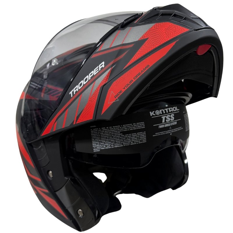 Casco Abatible Kontrol Trooper Sv D4 N2 Red