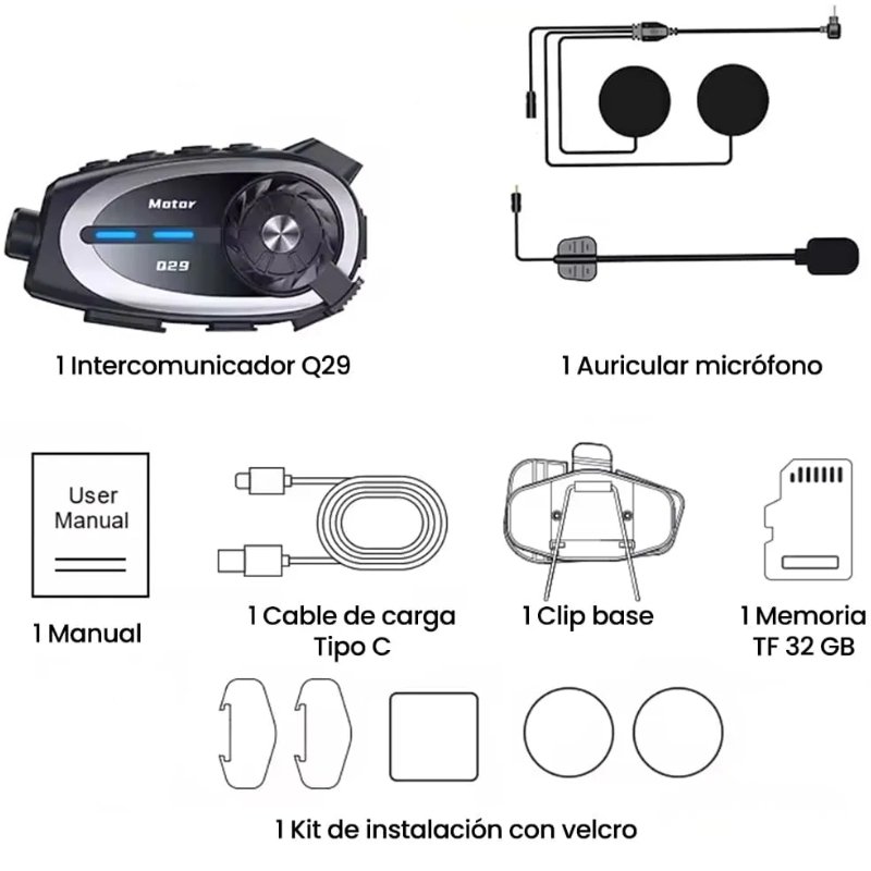 Intercomunicador Moto Q29 Cámara Full HD 1080p