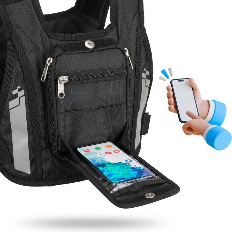 Chaleco Reflectivo Pechera Porta Celular Plegable
