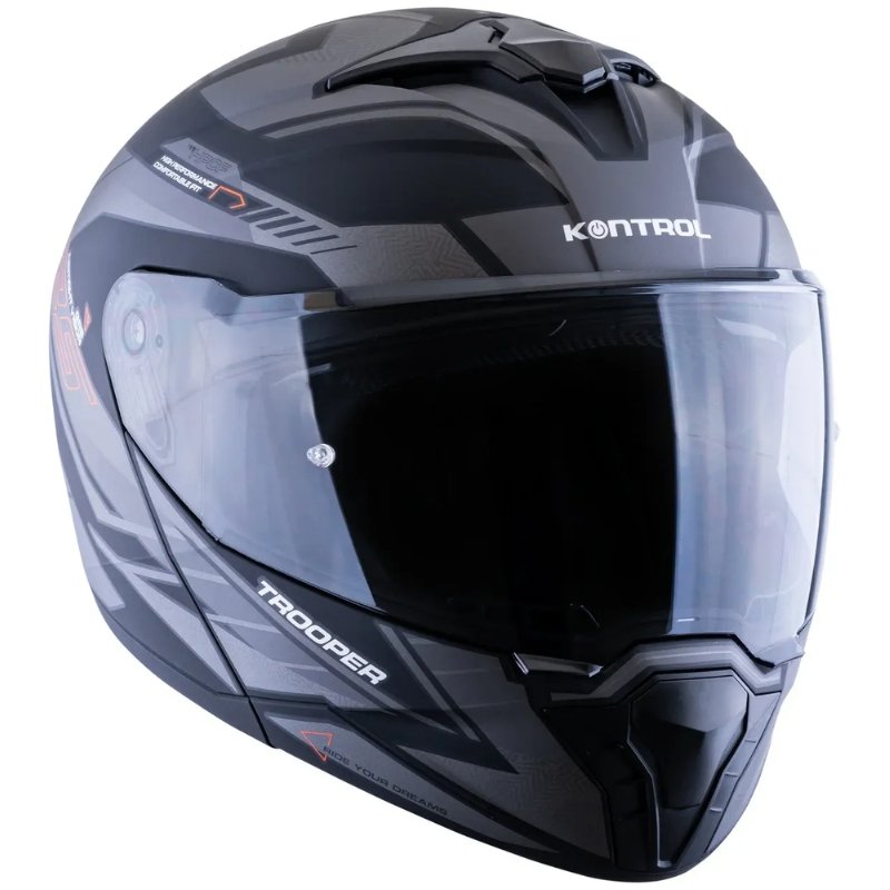 Casco Abatible Kontrol Trooper Sv D4 N4 Orange