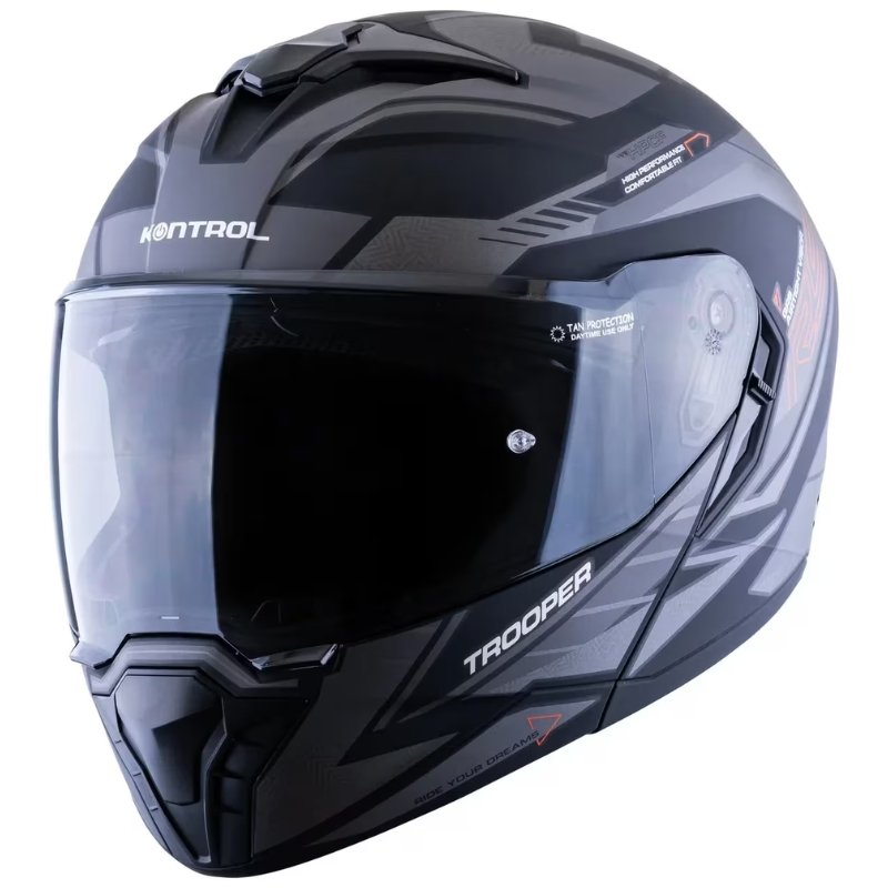 Casco Abatible Kontrol Trooper Sv D4 N4 Orange