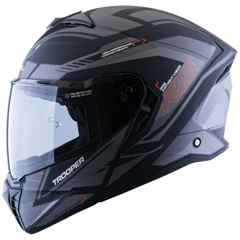 Casco Abatible Kontrol Trooper Sv D4 N4 Orange
